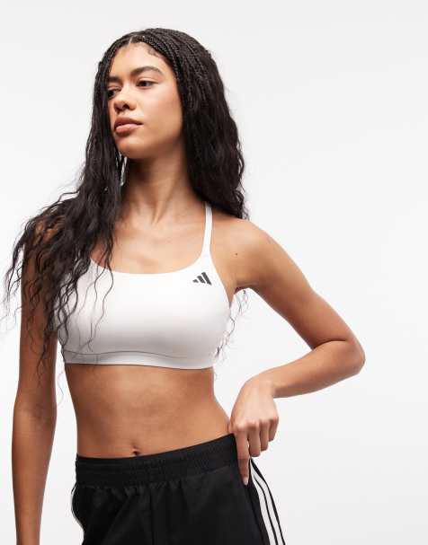 Sujetador deportivo blanco de sujeción ligera Optime de adidas Training - view 1