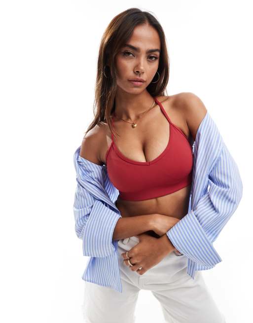 Sujetador deportivo corto rojo con relleno multiposición Skinluxe de TALA