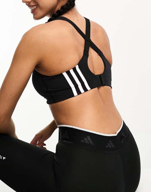 Sujetador deportivo negro de sujeción alta TLRD de adidas Training, 2 de 4