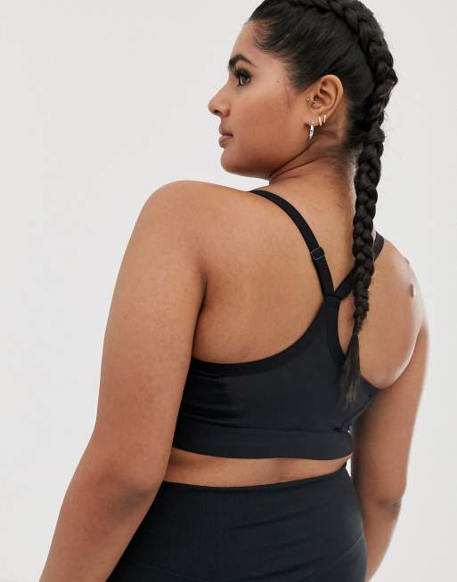 Sujetador deportivo negro de sujeción ligera Pro Indy de Nike Training Plus, 2 de 4