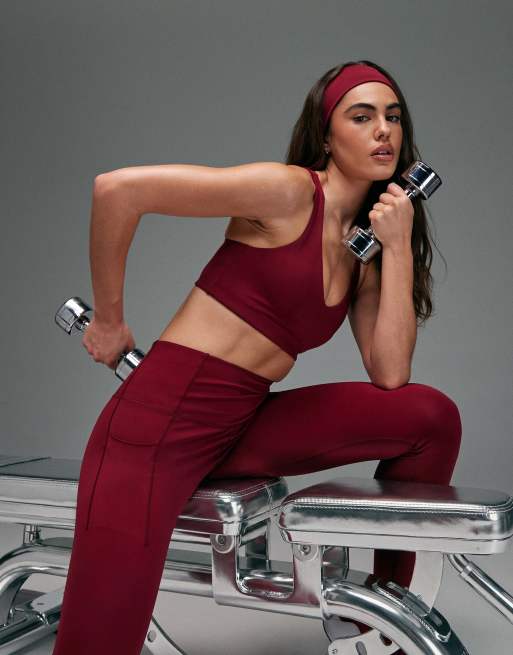 Sujetador deportivo rojo cereza push up de sujeción media de 4505, 3 de 4
