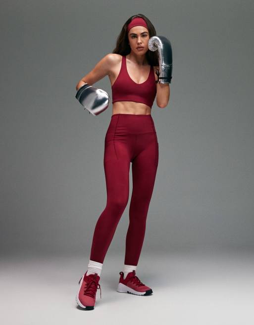 Sujetador deportivo rojo cereza push up de sujeción media de 4505, 4 de 4