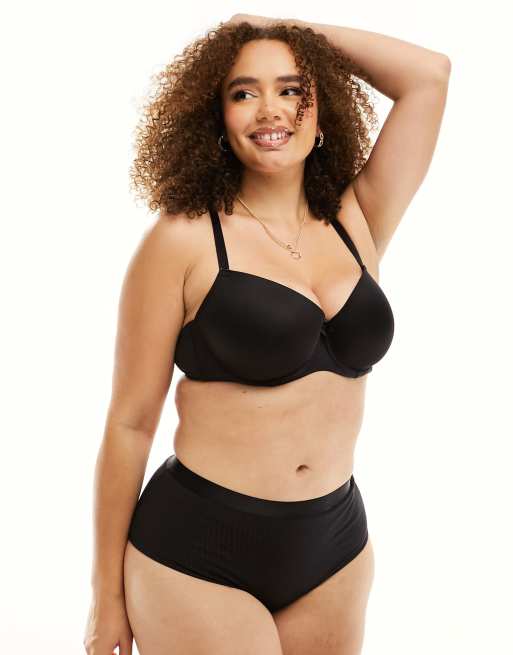 Sujetador invisible liso en negro de Ivory Rose Curve