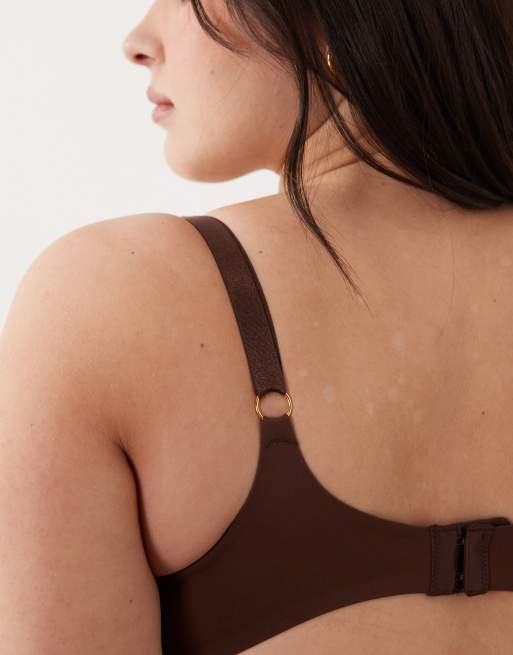 Sujetador marrón chocolate moldeador con aros Carla de ASOS DESIGN Curve, 4 de 4
