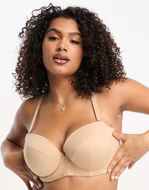 Sujetador multiposicion sin tirantes en beis de Ivory Rose Curve ASOS