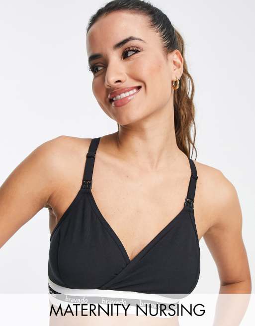 Sujetador negro lactancia de algodón Original de Bravado | ASOS