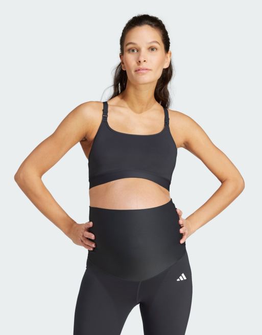 Sujetador negro de sujeción media Powerimpact de adidas Maternity