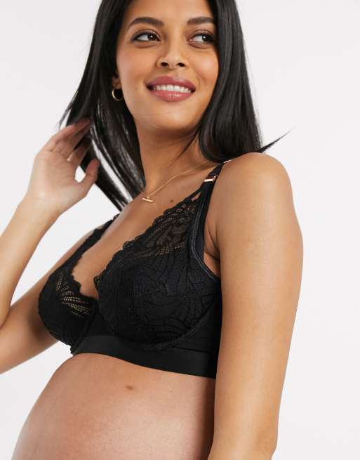 Sujetador negro escotado con aros flexibles de encaje Nursing Warrior de Hot Milk, 3 de 4