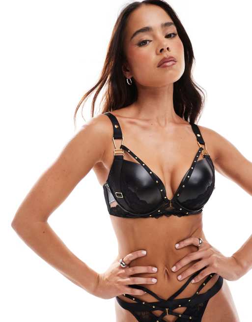 Sujetador negro escotado con relleno de poliuretano Eliminating de Ann Summers