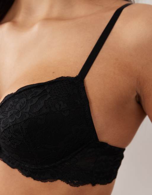 Sujetador negro escotado de encaje Mollie de Boux Avenue, 3 de 4