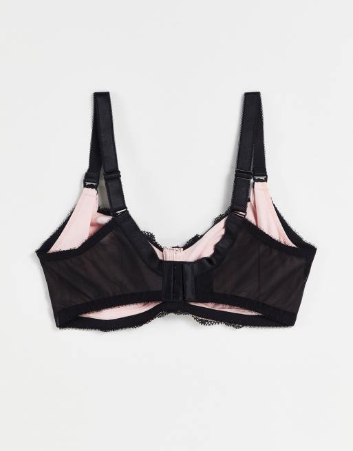Sujetador negro y rosa escotado de encaje para lactancia Amour de Pour Moi, 2 de 4