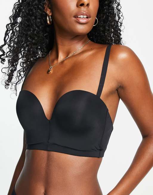 Brasier Negro Invisible con Levantador y Ajustador Sosten Push Up