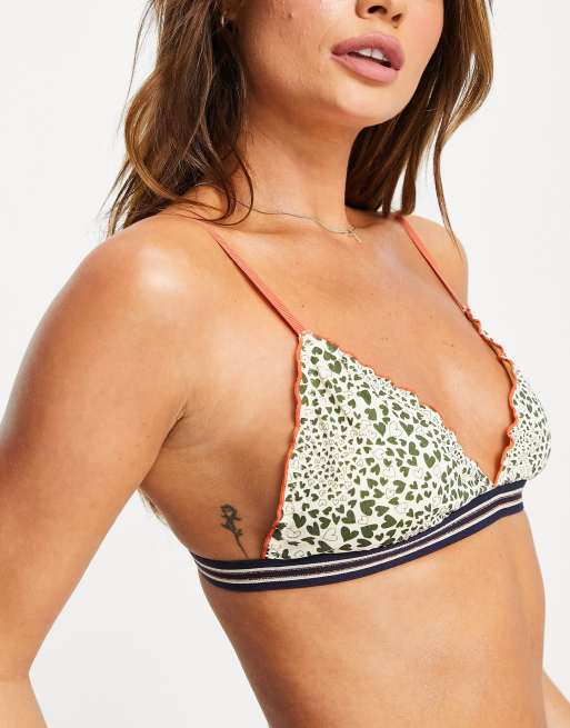 Sujetador sin aros con estampado de corazones Corazo Tallulah de Becksöndergaard