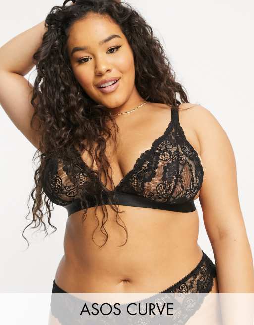 Sujetador triangular de encaje suave Arabella de ASOS DESIGN Curve