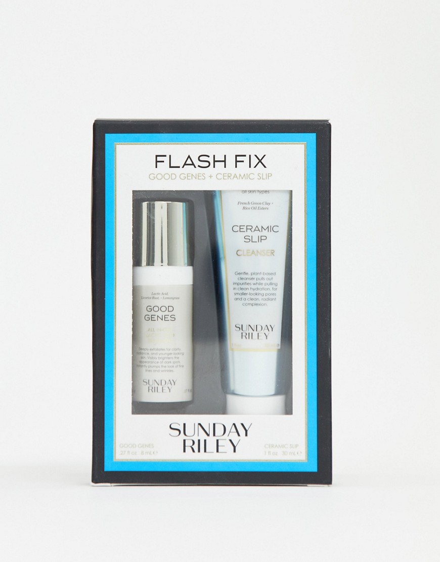 Sunday Riley Flash Fix Good Genes and Ceramic Slip Kit (Save 17%)-Clear