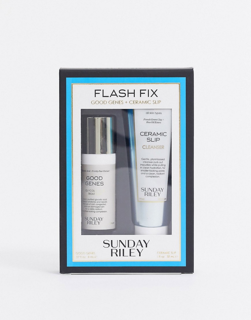 Sunday Riley Flash Fix Good Genes and Ceramic Slip Kit-Clear