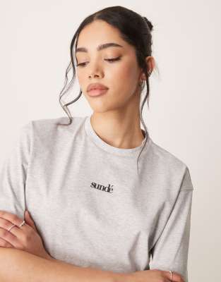 Sunde oversized short sleeve t-shirt in grey marl