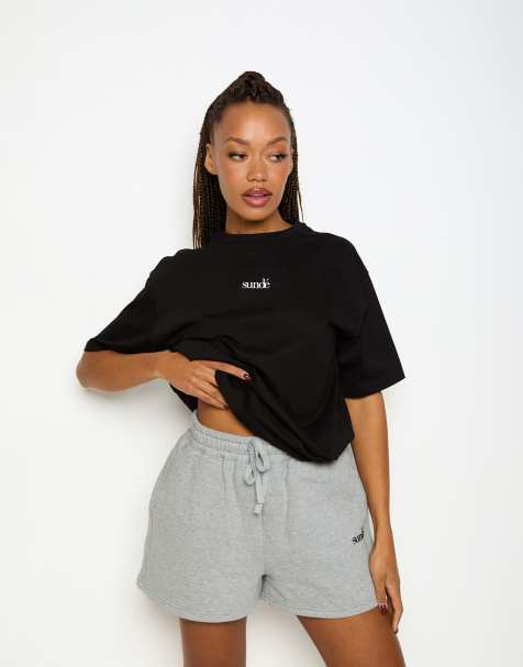 Sundé Soft blend high waisted sweat shorts in grey marl - view 1