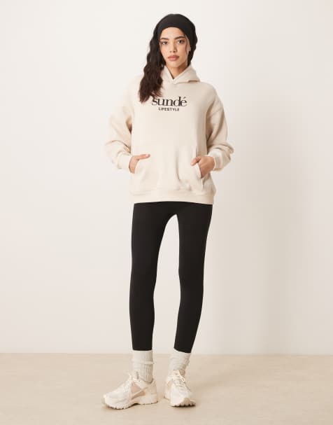 Sunde soft blend oversized hoodie in beige - view 1
