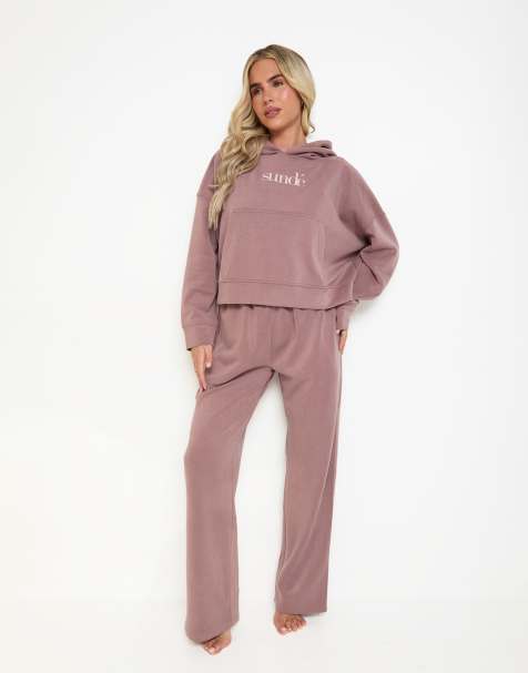 Sundé soft touch boxy lounge hoodie in rose taupe - view 1