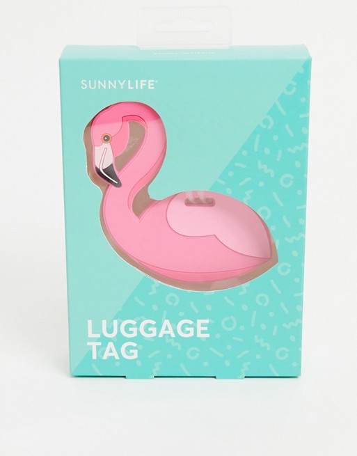 Sunnylife flamingo luggage tag