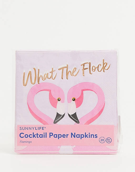 Sunnylife Cocktail Paper Napkins Flamingo 