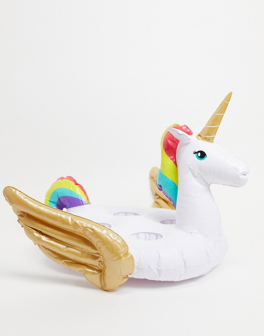 Sunnylife inflatable unicorn drink holder-White