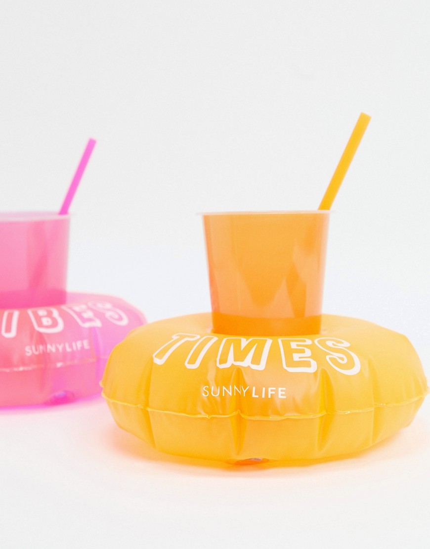 Sunnylife - Malibu - Opblaasbare drinkhouders-Roze