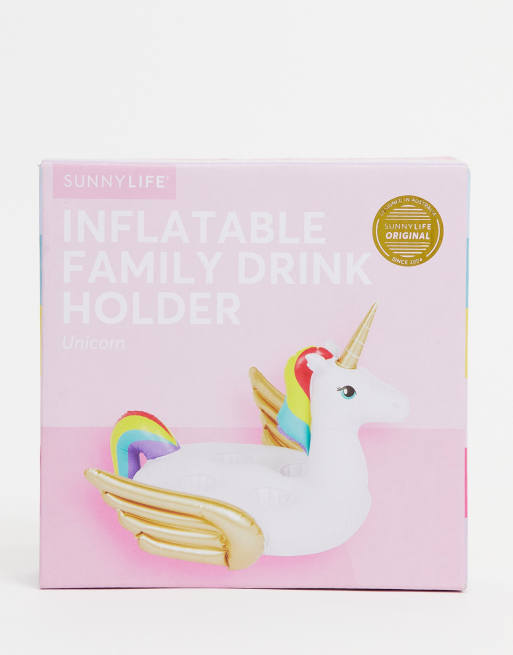 Sunnylife - Porta bibite gonfiabile a forma di unicorno, 4 di 4