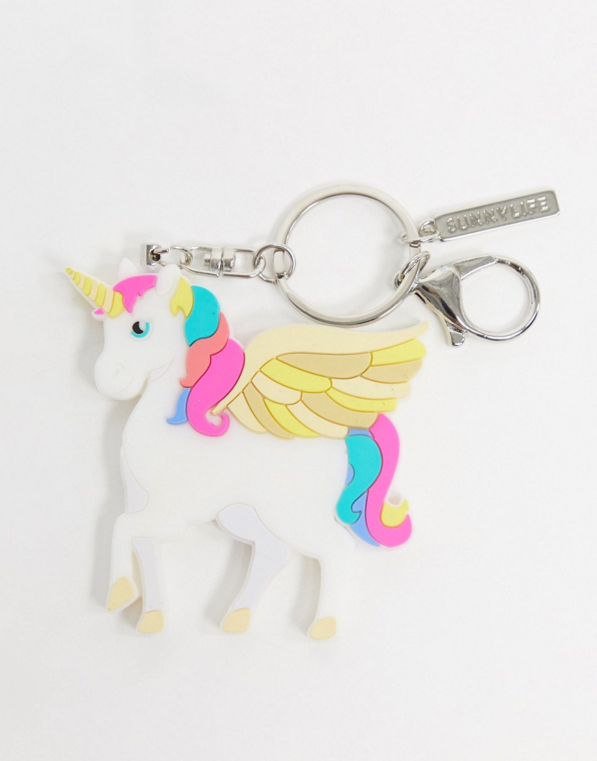 Sunnylife unicorn key ring-White