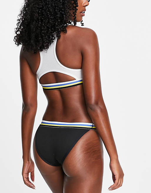 Hipster bikini brief in sports stripe ASOS Damen Sport & Bademode Bademode Bikinis Sport Bikinis 