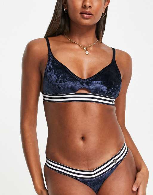 Blue store velvet swimsuit