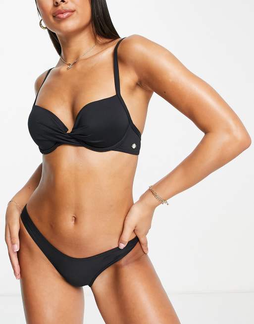 Sunseeker molded underwire bikini top in black