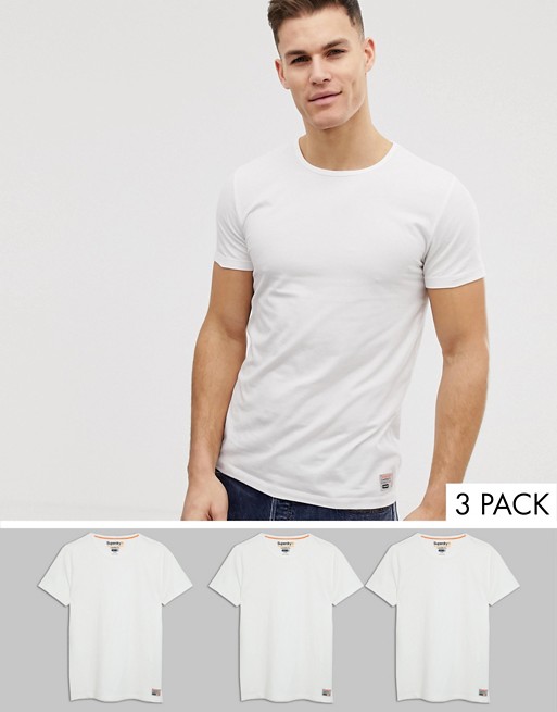 Superdry 3 pack lounge t-shirts in white