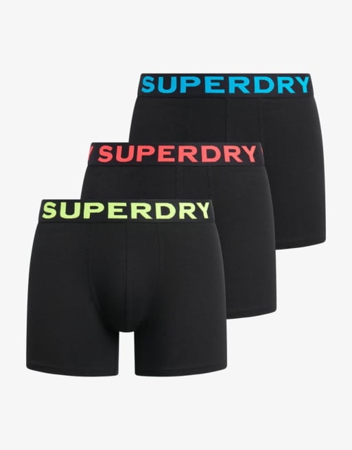 Superdry – 3er-Pack Boxershorts in Schwarz/Neon, 7 von 7