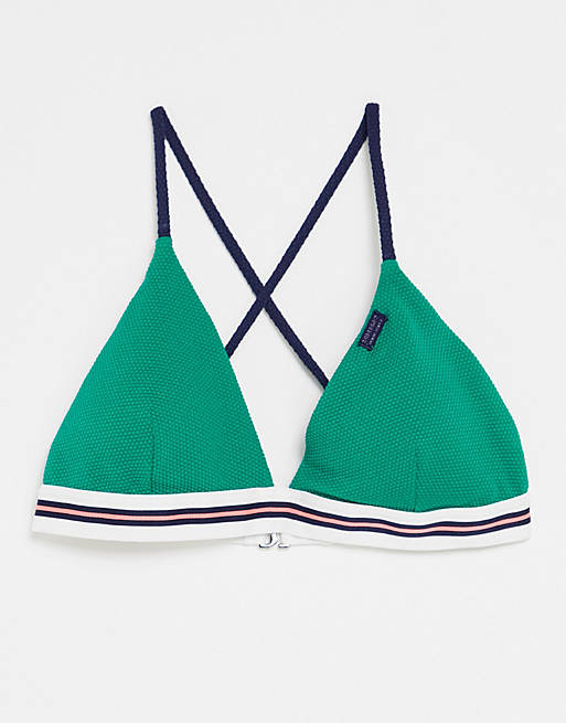 Superdry 90's retro bikini top in green