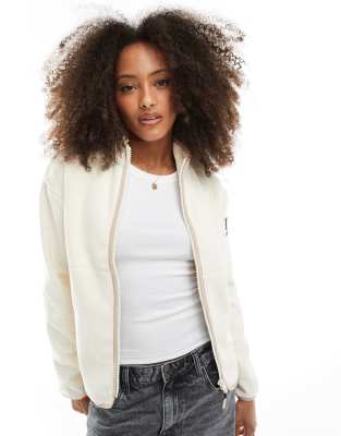 Superdry - Active - Fleece-Jacke in Reisweiß mit Reißverschluss