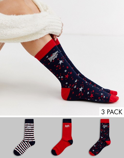 Superdry Americana star socks 3 pack