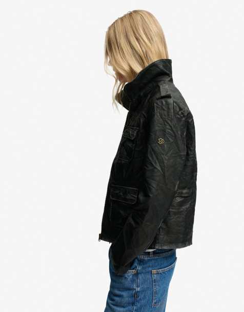 Superdry Angelina faux leather jacket in black - view 1