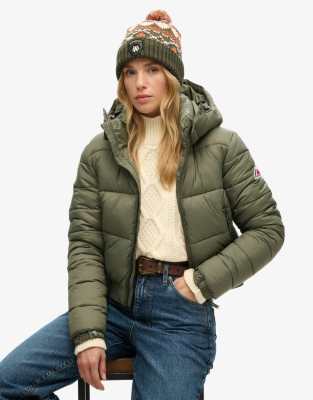 Superdry - Apres Ski - Strickmütze in Military-Khaki mit Norwegermuster-Grün