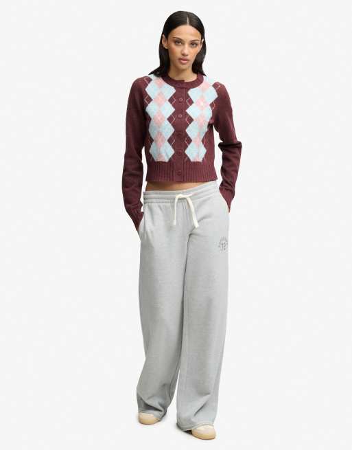 Superdry Argyle Strickjacke in Aubergine-Lila, 4 von 4