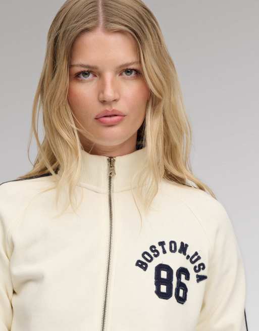 Superdry Athletic Applikation-Tracktop in Wollweiß, 3 von 5