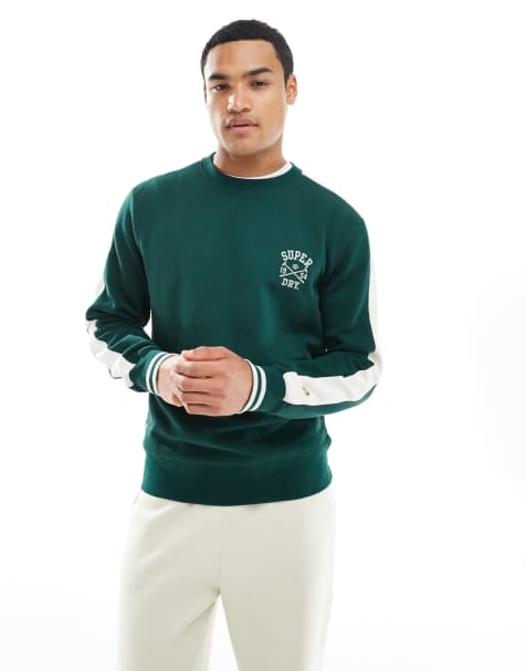 Superdry Athletic club crew sweatshirt in enamel green - view 1