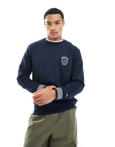 Superdry Athletic club crew sweatshirt in nautical navy contrast - view 1