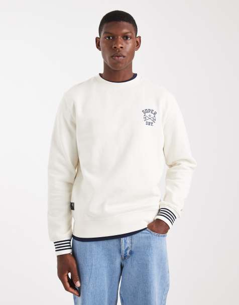 Superdry – Athletic Club – Sweatshirt in Wollweiß mit Rundhalsausschnitt - view 1