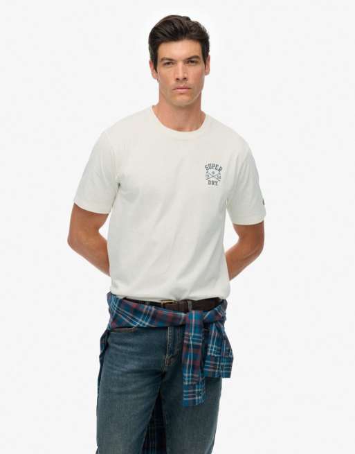 Superdry Athletic club t-shirt in off white