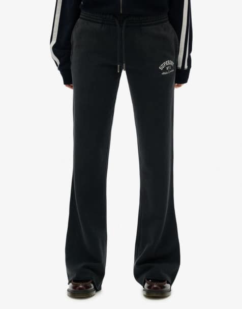 Superdry Athletic embroidered flare joggers in eclipse navy - view 1