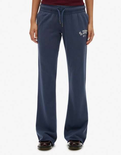 Superdry Athletic embroidered flare joggers in mariner navy - view 1