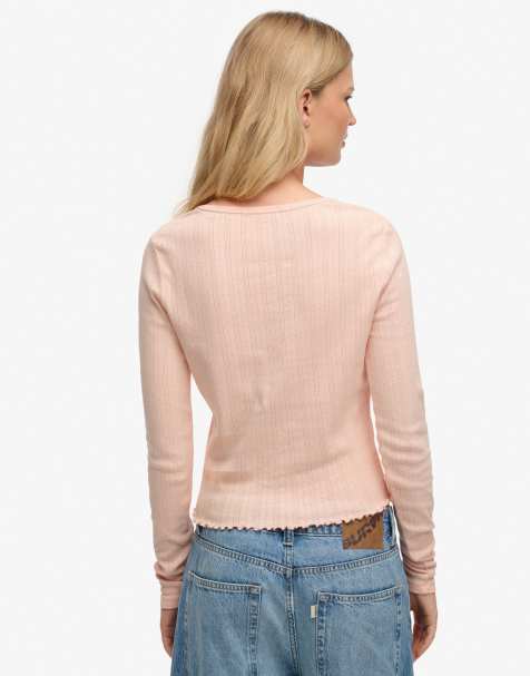 Superdry - Athletic Essential - Gilet en maille pointelle - Rose blush - view 1