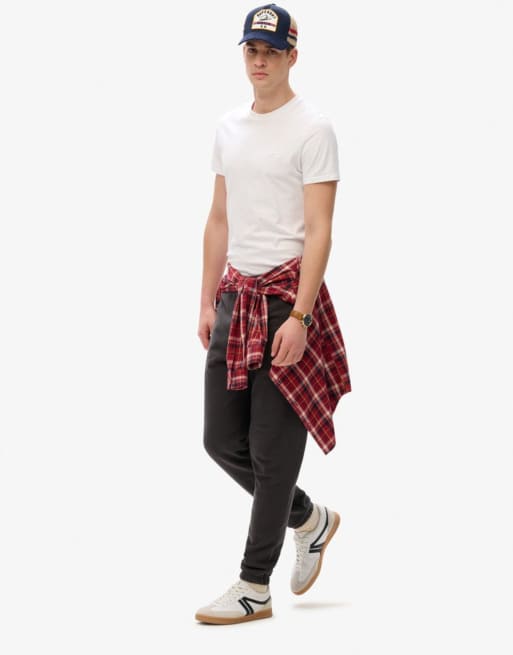 Superdry Athletic essential graphic joggers in washed black